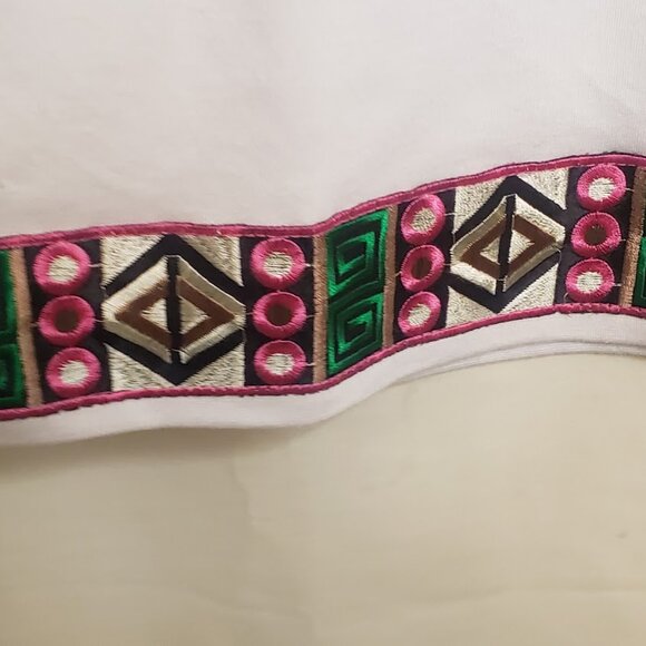 Desigual Boho Women's Sz L Sleeveless Shift Dress Relaxed Cowl Neck Whit… - Picture 6 of 7